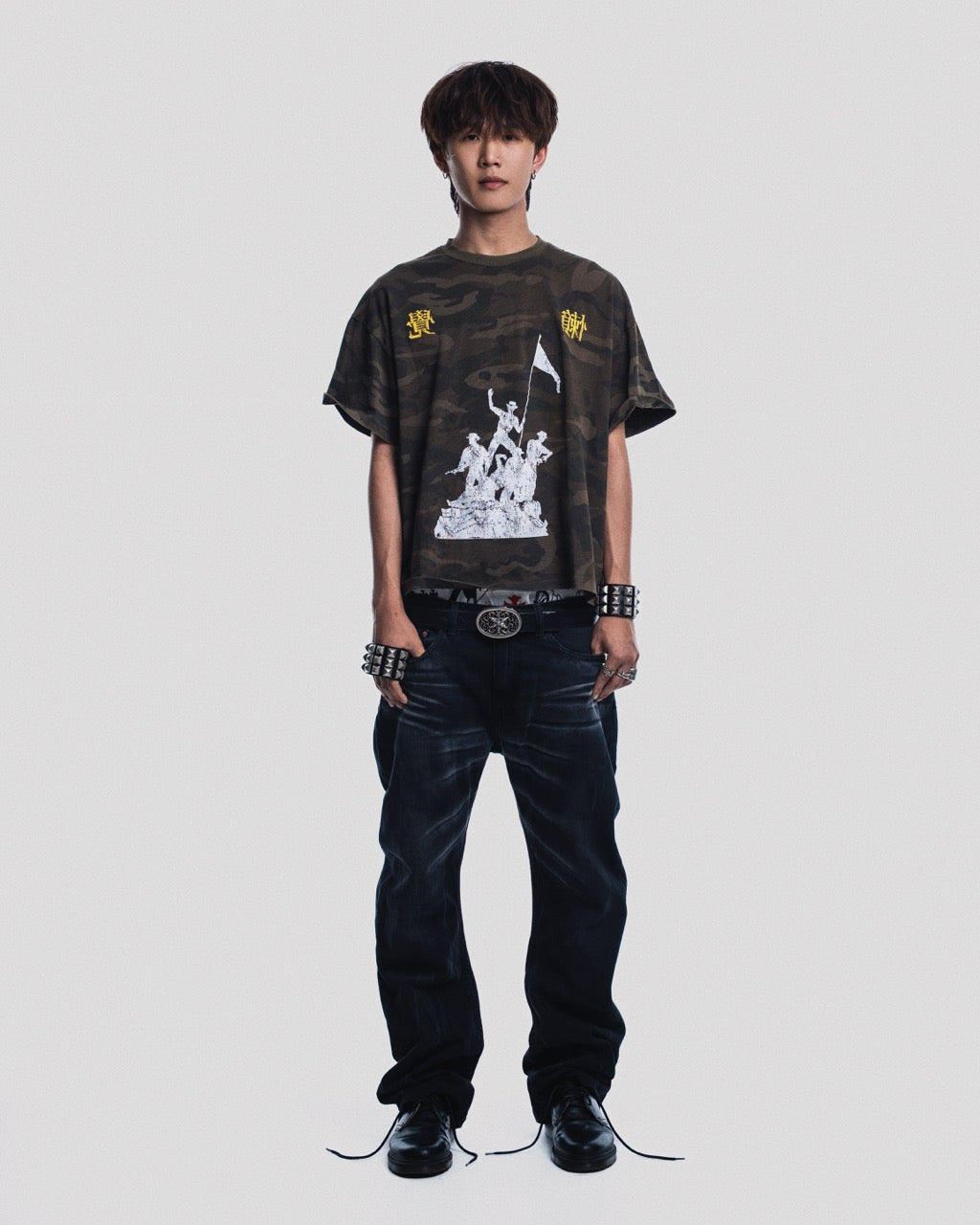 S.L.J WASHED CAMO TEE