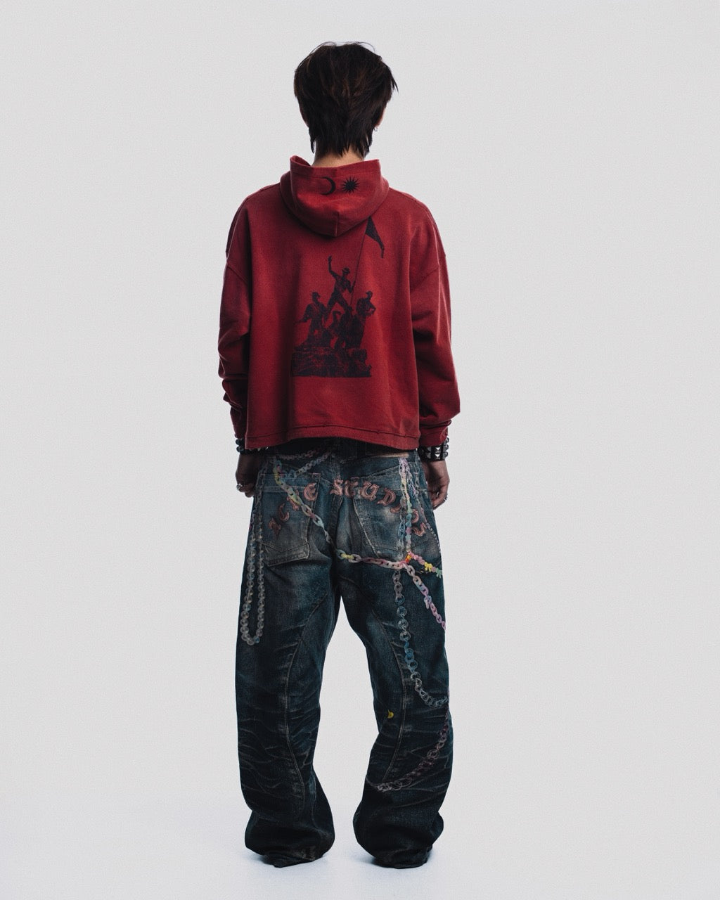 S.L.J WASHED WINE HOODIE